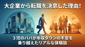 大企業から転職を決意した理由！3児のパパが年収ダウンの不安を乗り越えたリアルな体験談