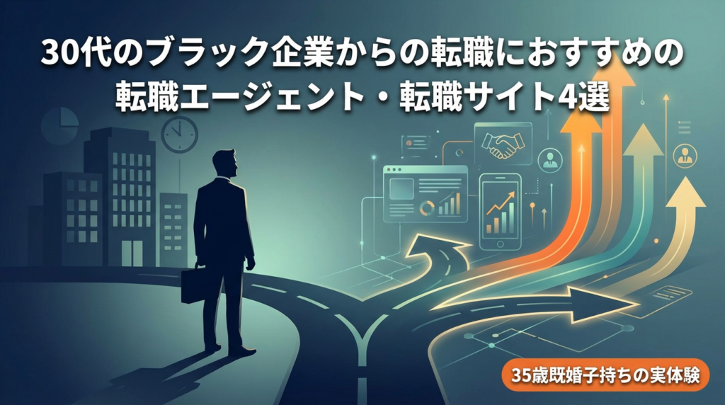 30代のブラック企業からの転職におすすめの転職エージェント 転職サイト4選【35歳既婚子持ちの実体験】