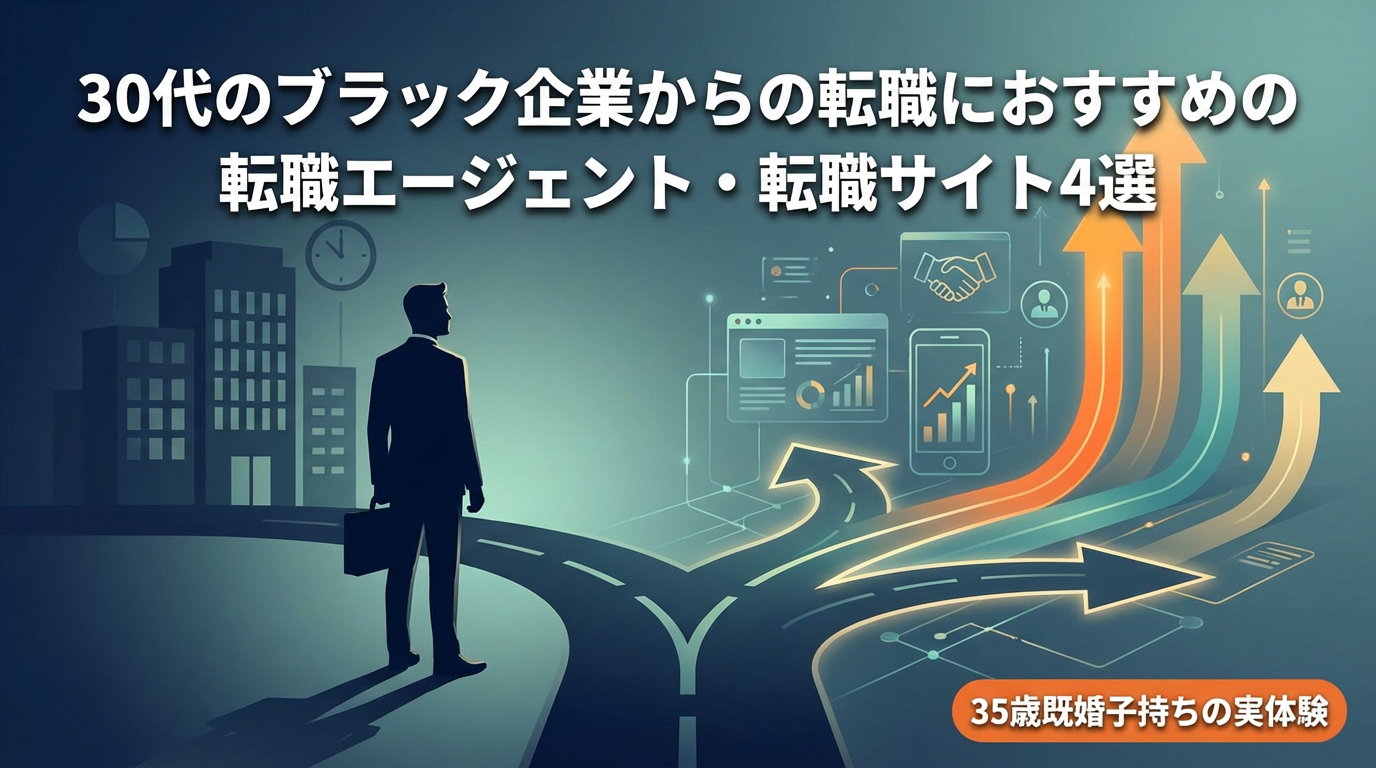 30代のブラック企業からの転職におすすめの転職エージェント 転職サイト4選【35歳既婚子持ちの実体験】