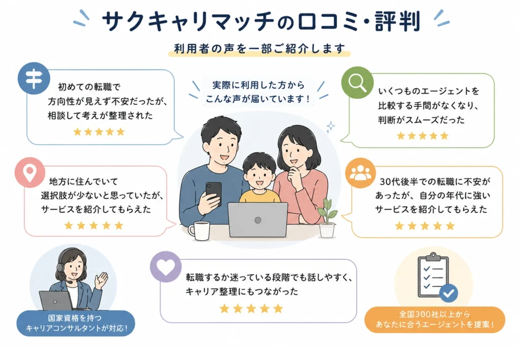 サクキャリマッチの口コミ・評判