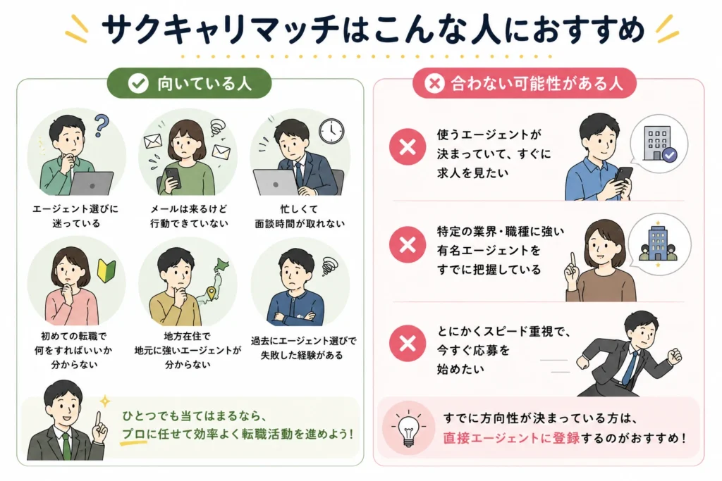 サクキャリマッチはこんな人におすすめ