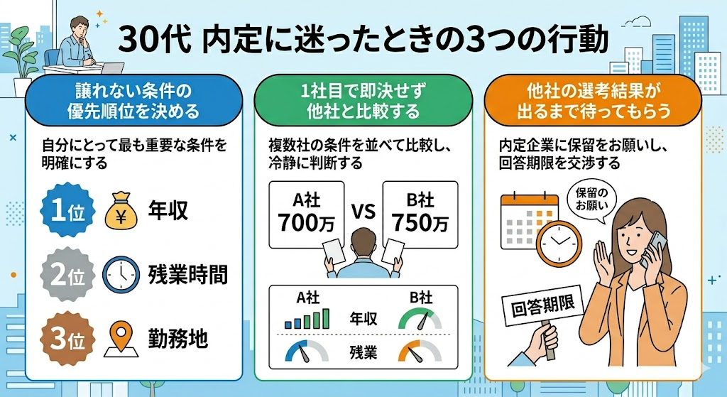 30代で内定に迷ったらやるべき3つのこと