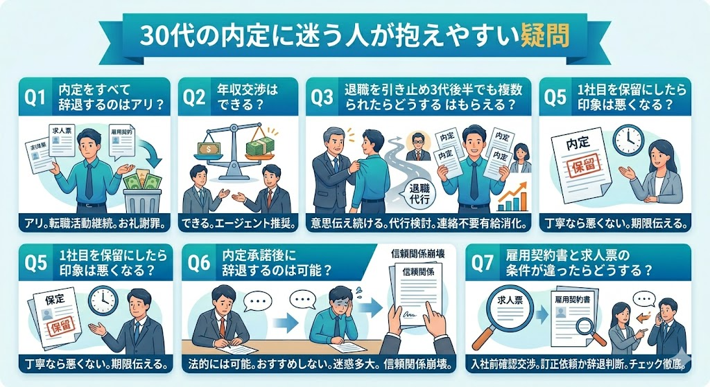 30代の内定に迷う人が抱えやすい疑問