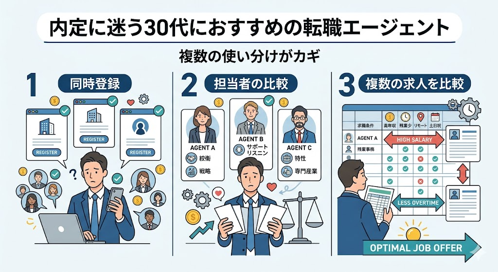 内定に迷う30代におすすめの転職エージェント