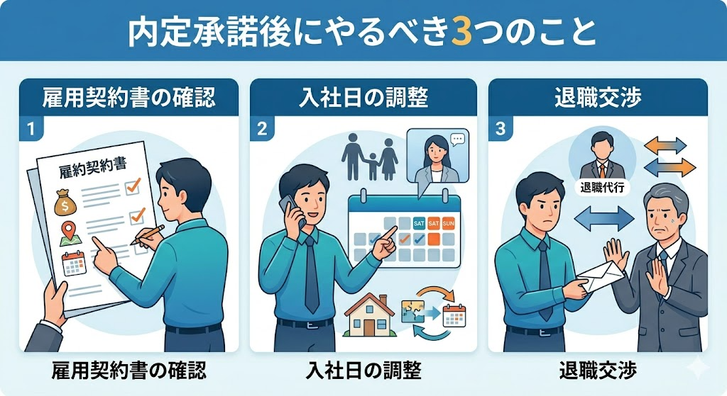 内定承諾後にやるべき3つのこと