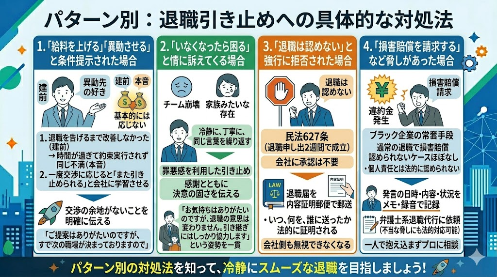 引き止めへの具体的な対処法