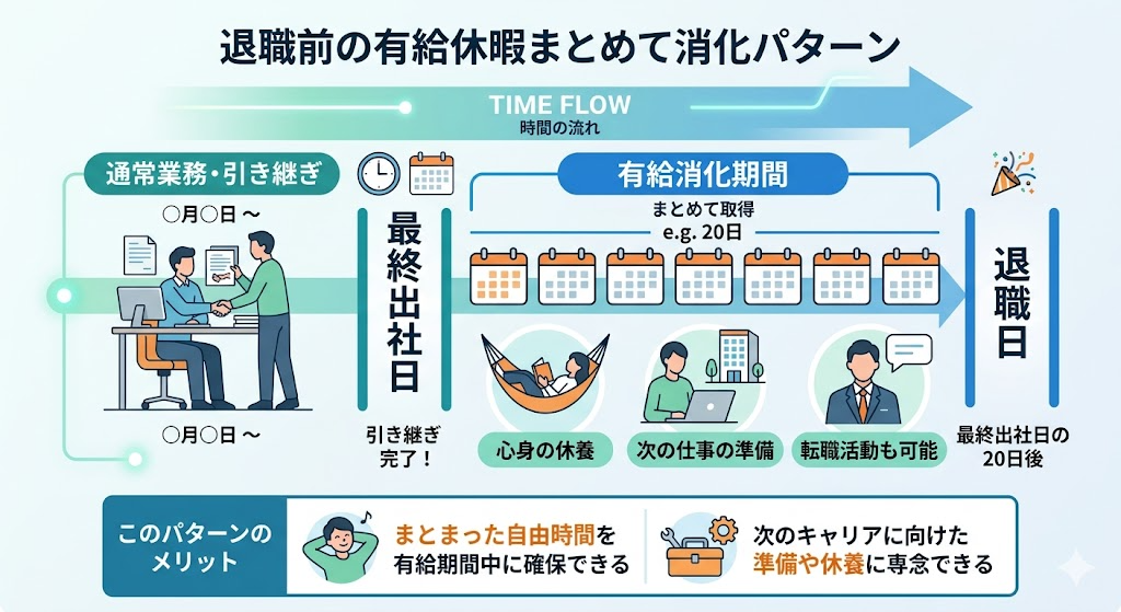 最終出社日より前にまとめて消化するパターン
