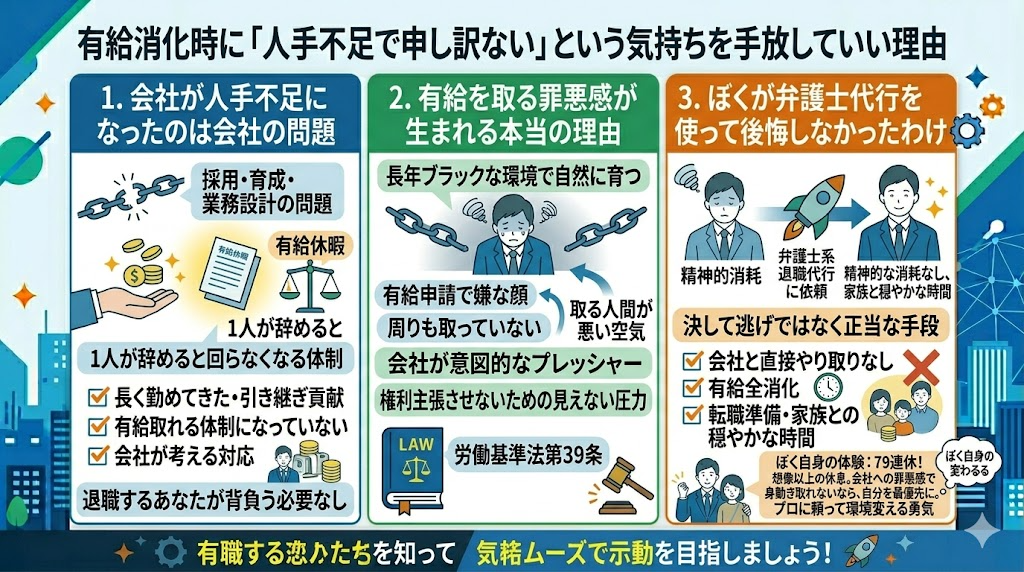 有給消化時に「人手不足で申し訳ない」という気持ちを手放していい理由