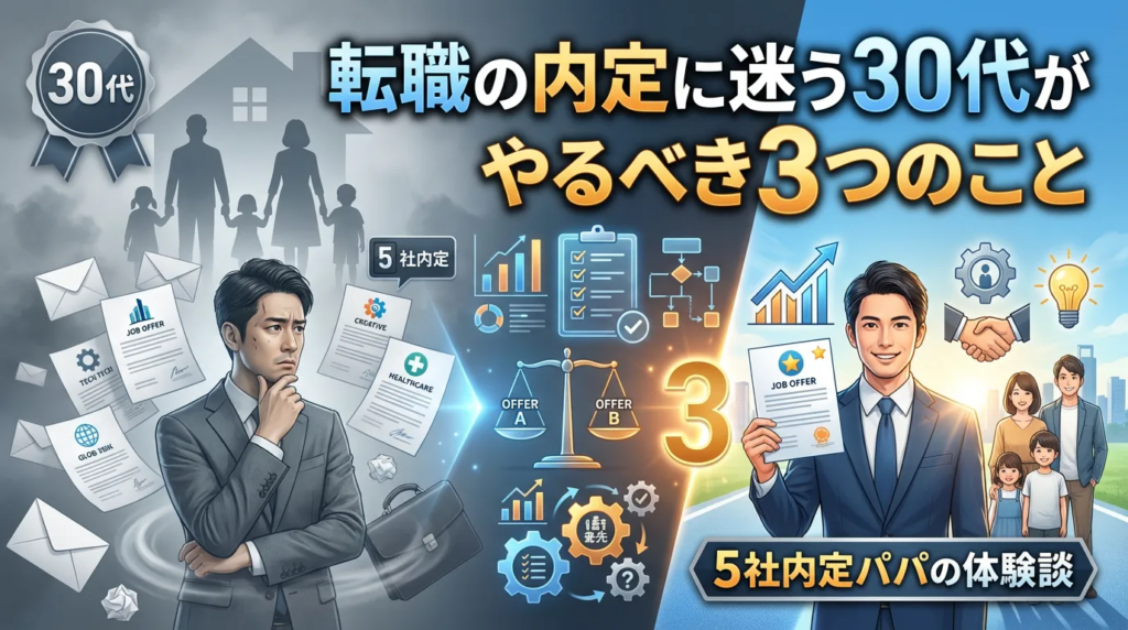 転職の内定に迷う30代がやるべき3つのこと｜5社内定パパの体験談