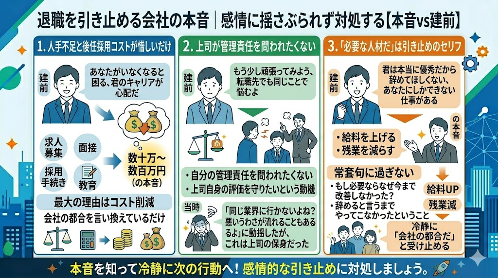 退職をしつこく引き止めてくる会社の本音