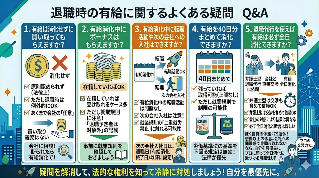 退職時の有給に関するよくある疑問