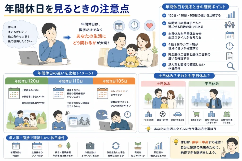 年間休日を見るときの注意点