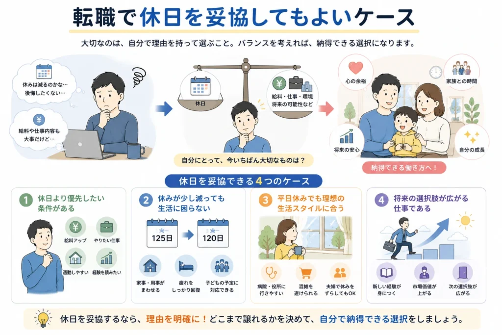 転職で休日を妥協してもよいケース