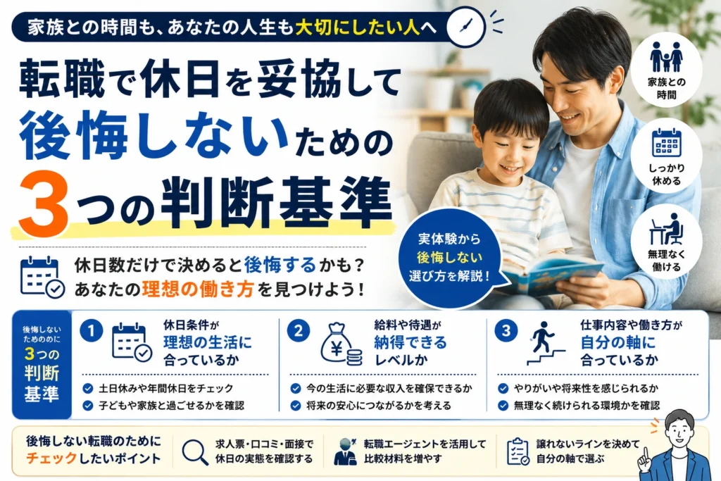 転職で休日を妥協して後悔しないための3つの判断基準