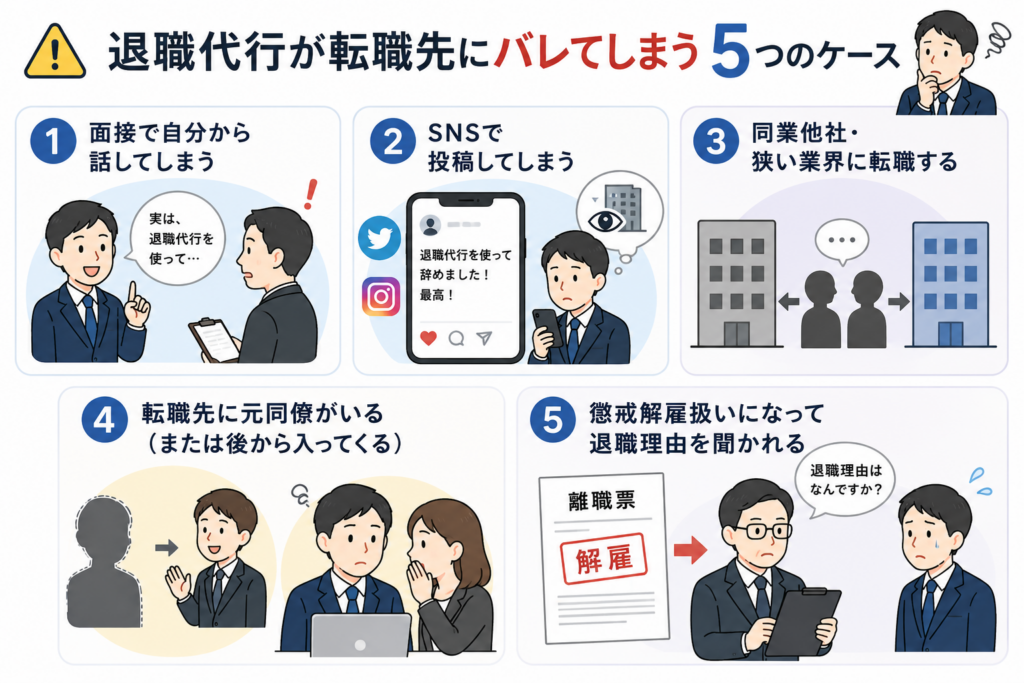 退職代行が転職先にバレてしまう5つのケース